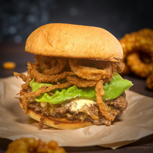 Blooming onion burger